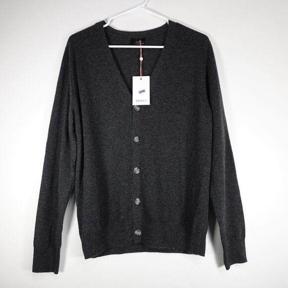 New Quince Heather Gray Mongolian Cashmere Pullover Cardigan Mens Small 3709 - Picture 1 of 9